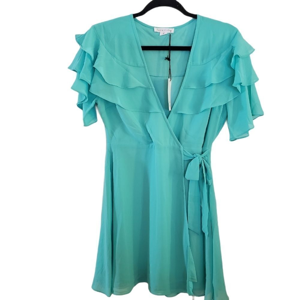 Loveriche Deep V-Neck Wrap Style Mini Dress